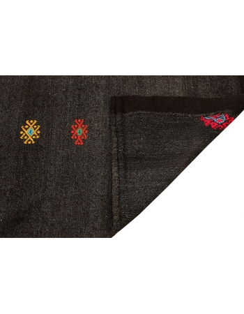 Large Vintage Embroidered Kilim Rug - 7`11