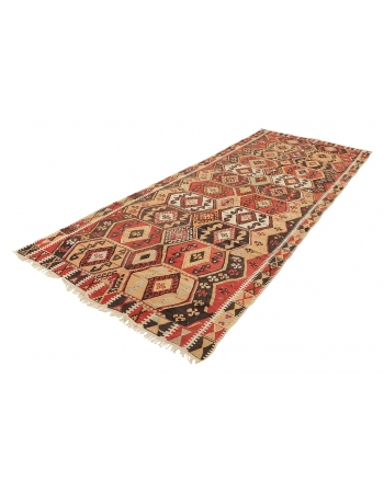 Vintage Decorative Turkish Kilim Rug - 5`7