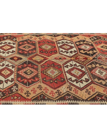 Vintage Decorative Turkish Kilim Rug - 5`7