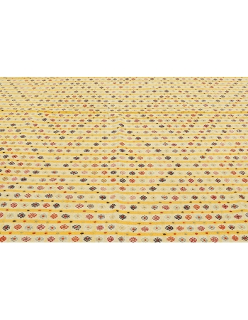 Yellow Vintage Turkish Kilim Rug - 6`11