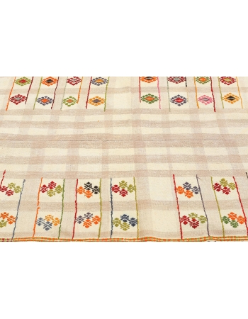 Embroidered Vintage Small Kilim Rug - 3`7