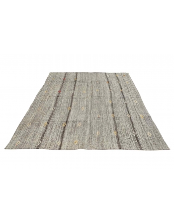 Gray Vintage Modern Kilim Rug - 6`3