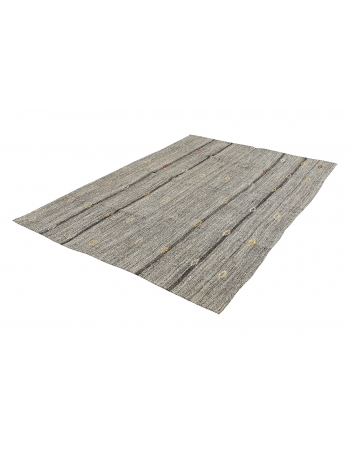 Gray Vintage Modern Kilim Rug - 6`3