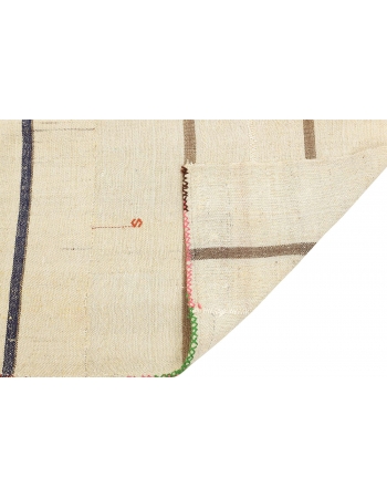 Striped Vintage Turkish Kilim Rug - 6`2