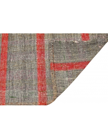 Red & Gray Vintage Kilim Rug - 5`11