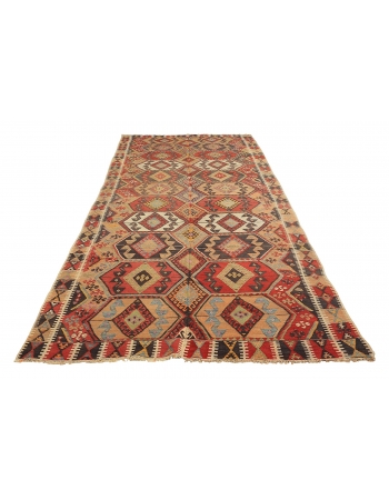 Large Vintage Decorative Turkish Kilim - 5`8