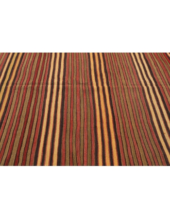 Vintage Striped Turkish Kilim Rug - 6`1