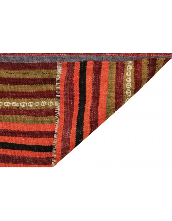 Vintage Turkish Striped Kilim Rug - 5`7