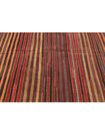 Striped Vintage Turkish Kilim Rug - 5`2