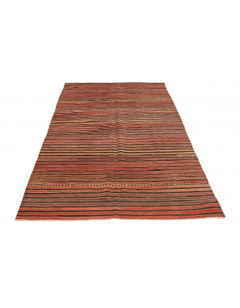 Vintage Striped Kilim Rug - 4`5