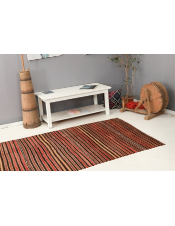 Vintage Striped Kilim Rug - 4`5