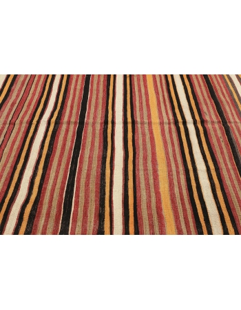 Striped Vintage Turkish Kilim Rug - 6`0