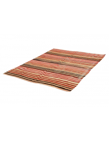 Decorative Turkish Vintage Striped Kilim - 5`9