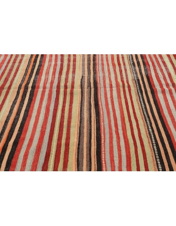 Decorative Turkish Vintage Striped Kilim - 5`9
