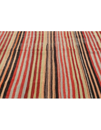 Decorative Turkish Vintage Striped Kilim - 5`9