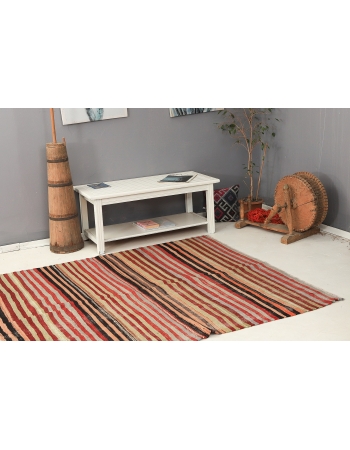 Decorative Turkish Vintage Striped Kilim - 5`9