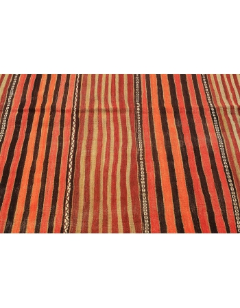 Striped Turkish Vintage Kilim Rug - 5`2