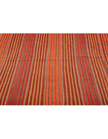 Vintage Striped Turkish Kilim Rug - 4`9