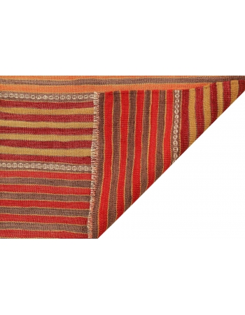 Vintage Striped Turkish Kilim Rug - 4`9
