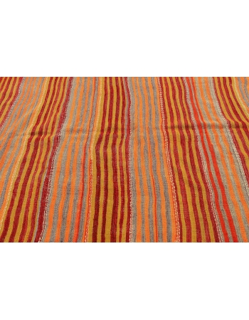 Orange & Green Striped Vintage Kilim - 5`1