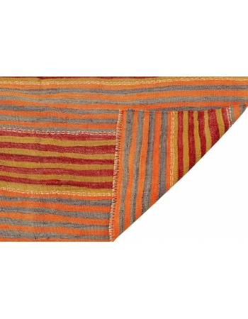 Orange & Green Striped Vintage Kilim - 5`1