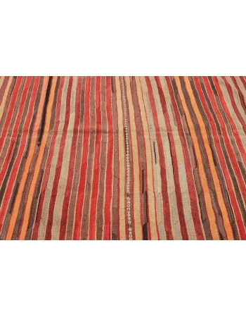 Striped Vintage Turkish Kilim Rug - 4`7