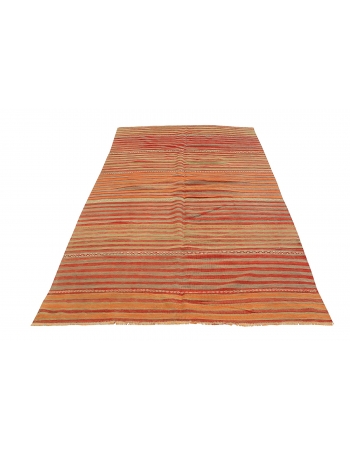 Striped Decorative Vintage Kilim Rug - 4`3