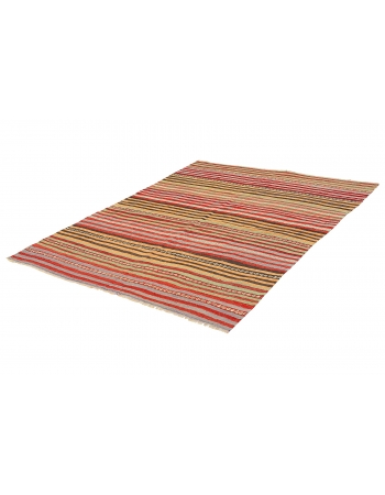 Decorative Striped Vintage Kilim Rug - 5`3