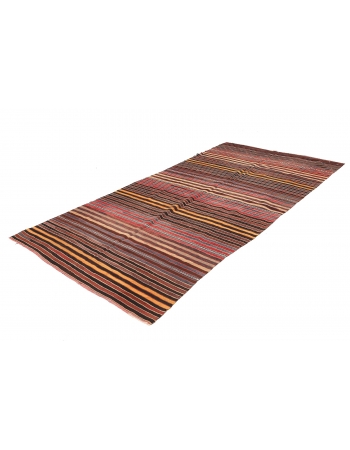 Striped Turkish Vintage Kilim Rug - 5`3