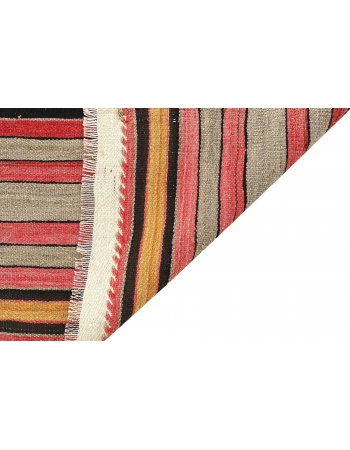 Striped Turkish Vintage Kilim Rug - 5`9