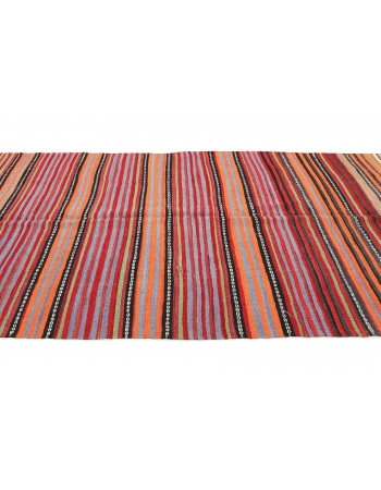 Vintage Turkish Striped Kilim Rug - 5`6