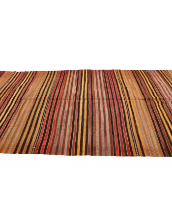 Vintage Striped Turkish Kilim Rug - 5`3