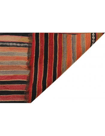Vintage Striped Turkish Kilim Rug - 5`3