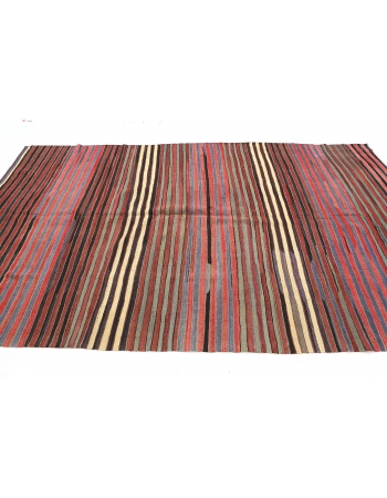 Striped Vintage Turkish Kilim Rug - 5`11