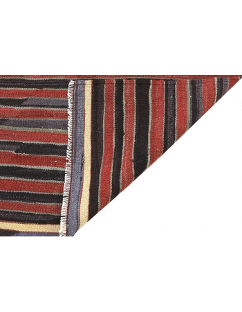 Striped Vintage Turkish Kilim Rug - 5`11