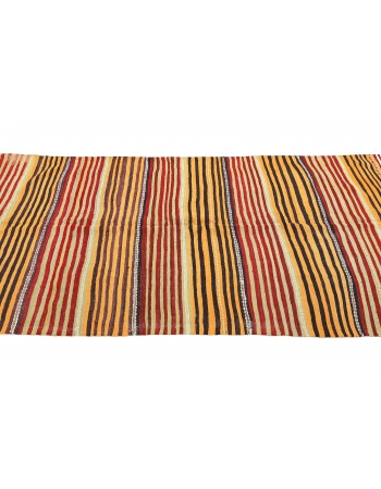 Yellow & Red & Green Striped Vintage Kilim - 5`1