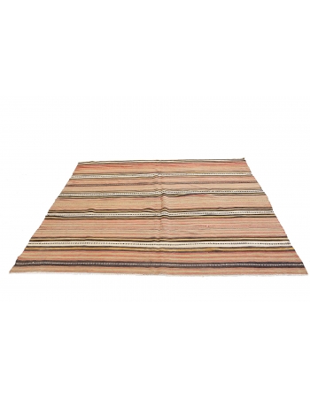 Decorative Striped Vintage Kilim Rug - 6`5