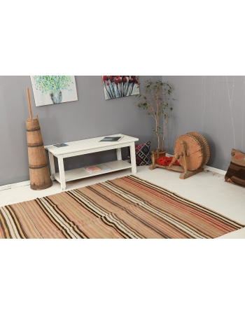 Decorative Striped Vintage Kilim Rug - 6`5