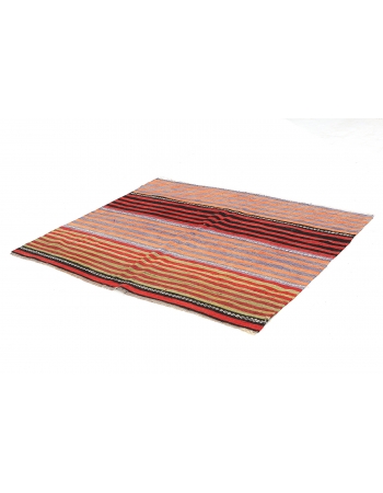 Small Vintage Striped Kilim Rug - 4`5