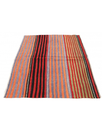 Small Vintage Striped Kilim Rug - 4`5