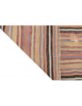 Striped Vintage Turkish Kilim Rug - 4`6