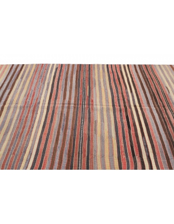 Striped Vintage Turkish Kilim Rug - 4`10