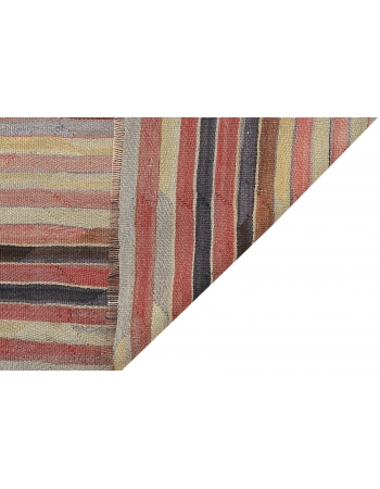 Striped Vintage Turkish Kilim Rug - 4`10