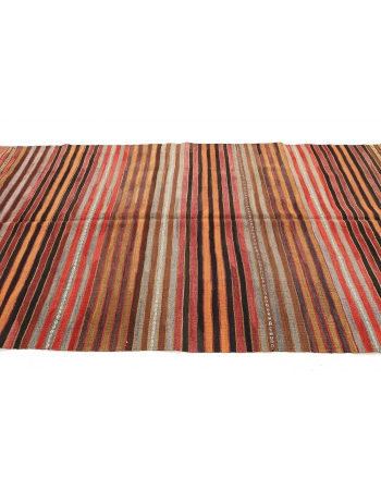 Vintage Striped Turkish Kilim Rug - 4`11