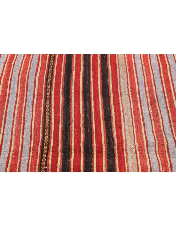 Striped Vintage Turkish Kilim Rug - 4`11