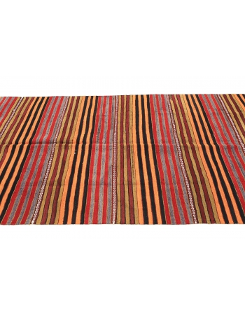 Striped Vintage Turkish Kilim Rug - 4`7
