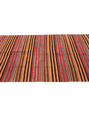 Striped Vintage Turkish Kilim Rug - 4`7