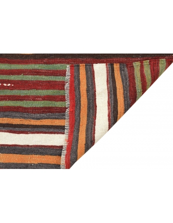 Striped Vintage Turkish Kilim Rug - 5`8