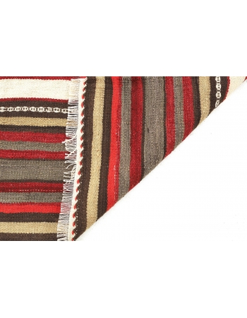 Striped Vintage Turkish Kilim Rug - 5`7