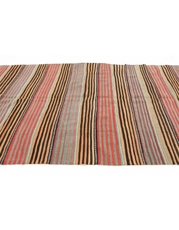 Vintage Striped Turkish Kilim Rug - 6`3